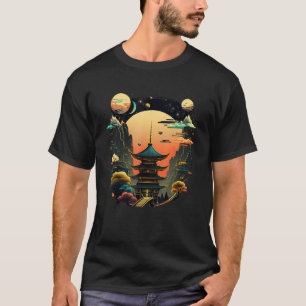 Japanese Temple Tokyo Asian Inspired Retro Japan 9 T-Shirt