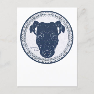Japanese terrier paper-cutting / Japanese terrier  Postcard
