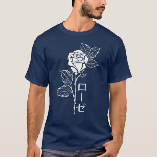 Japanese Tet Rose  Vaporwave Aesthetic Grunge Rose T-Shirt