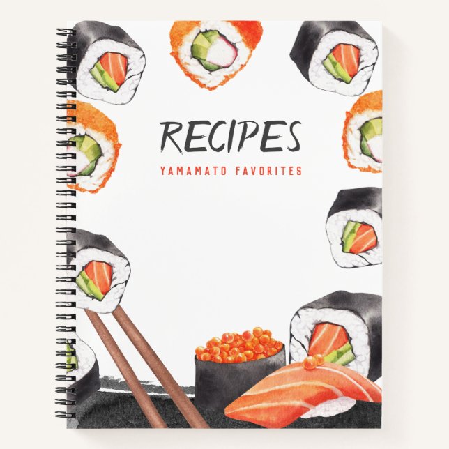 Japanese Theme Customizable Recipe Journal (Front)