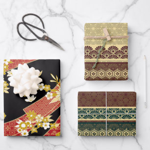 Japanese Theme Pattern Wrapping Paper Sheet