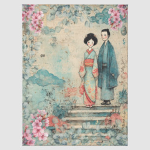 Japanese Themed Decoupage Crafting  Tissue Paper