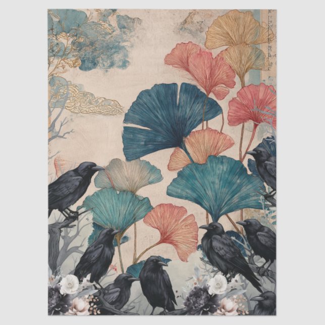 Japanese Themed Decoupage Crafting  Tissue Paper (Front)