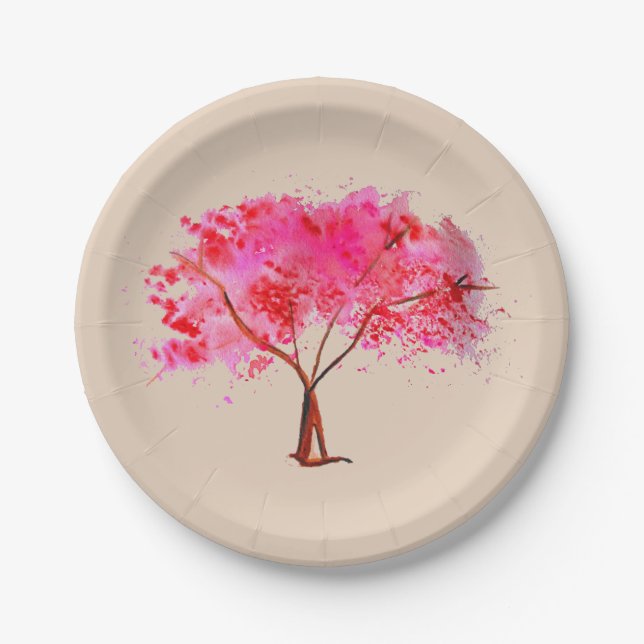 Japanese themed dinner party with Cherry Blossom Paper Plate (Front)