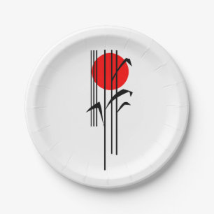 Japanese themed dinner party with Rising sun Paper Plate