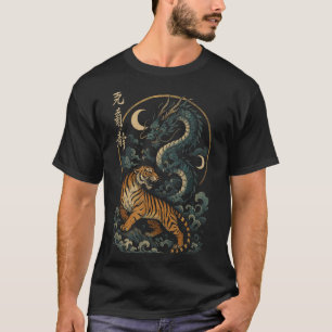 Japanese Tiger Dragon Yin And Yang Mythical Easter T-Shirt