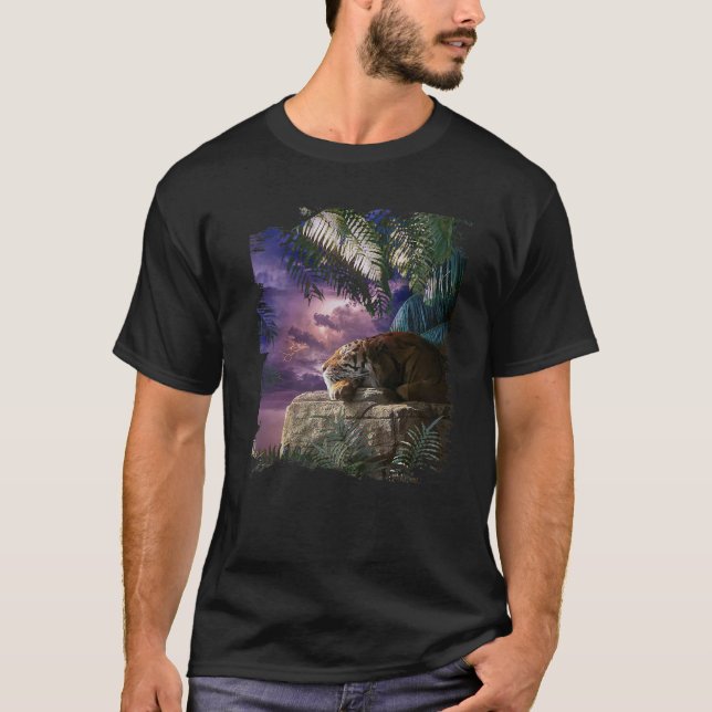 Japanese Tiger Sakura Cherry Blossoms T-Shirt (Front)