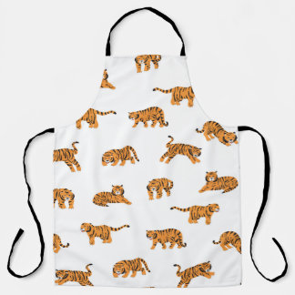 Japanese Tiger: Vintage Doodle Seamless Apron