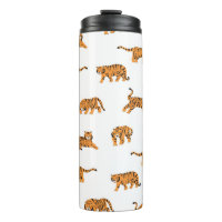 Japanese Tiger: Vintage Doodle Seamless