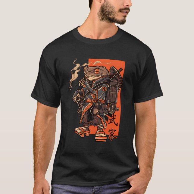 Japanese Toad Ninja Samurai Katana Sword T-Shirt (Front)