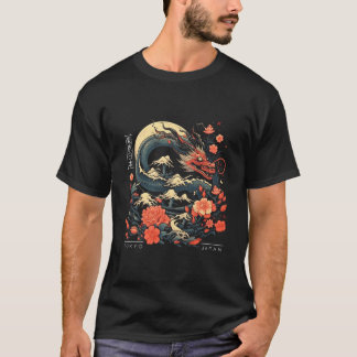 Japanese Tokyo Dragon Asian Tattoo 80Â€™S Style T-Shirt