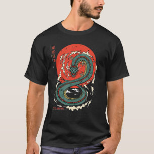 Japanese Tokyo Dragon Asian Vintage Tattoo Neon Re T-Shirt