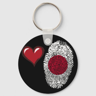 Japanese touch fingerprint flag keychain