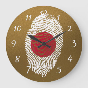 Japanese touch fingerprint flag large clock