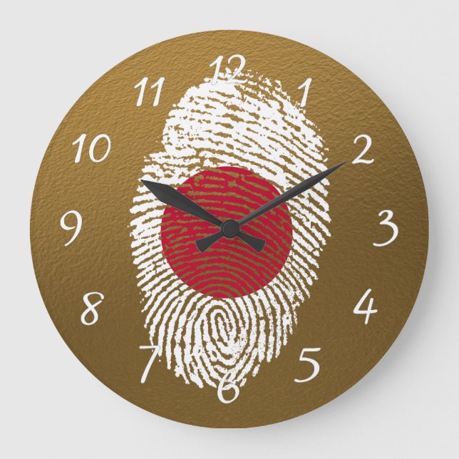 Japanese touch fingerprint flag large clock (Front)