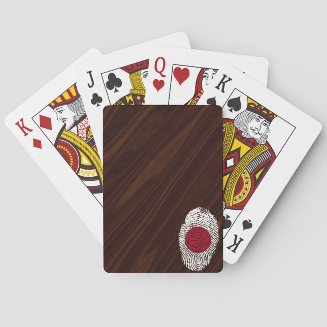 Japanese touch fingerprint flag playing cards (Back)