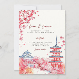  Japanese Traditional Landscape Wedding Invitation