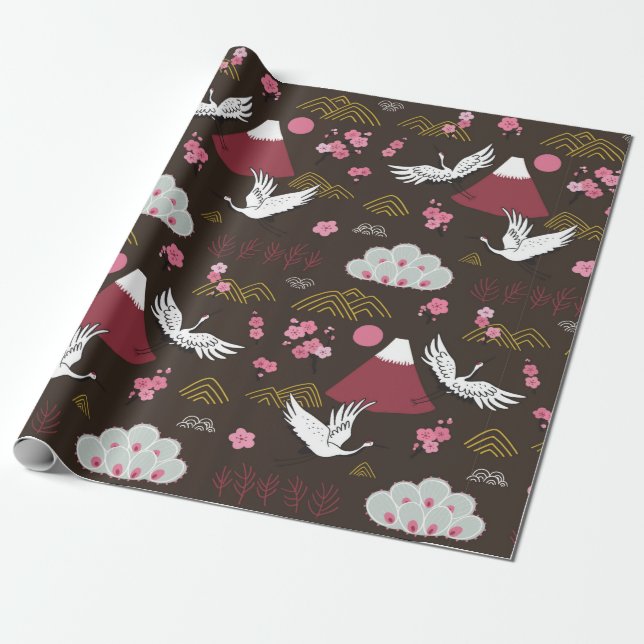 Japanese traditional seamless doodle pattern with  wrapping paper (Unrolled)