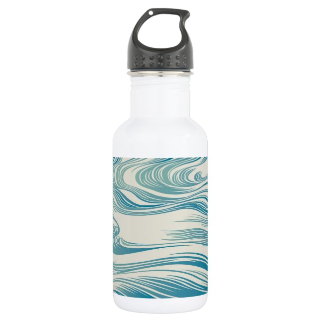 Japanese Traditional Wave Pattern 532 Ml Water Bottle (Front)