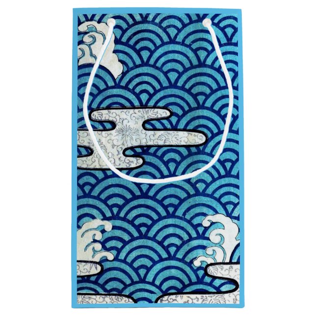 Japanese Traditional Wave Pattern Small Gift Bag (Back)