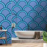 Japanese Traditional Wave Pattern Wallpaper<br><div class="desc">This is a Japanese traditional pattern '青海波',  "Qinghai Wave". You can customize the colours.</div>