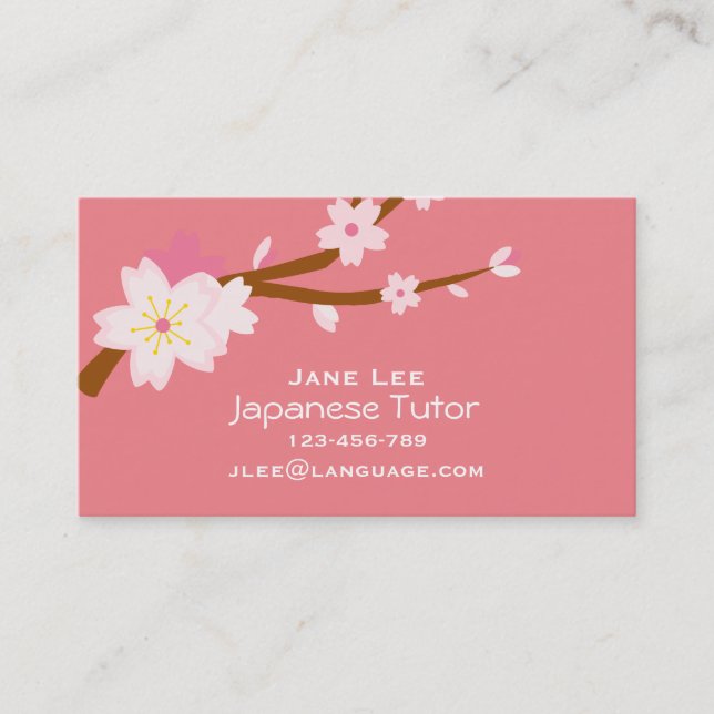 Japanese Tutor language teacher Business Card (Front)