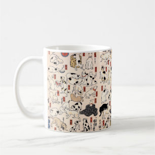 Japanese Ukiyo-e Cats — Custom Text Coffee Mug
