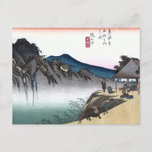 Japanese Ukiyo-e Sakanoshita by Hiroshige Postcard