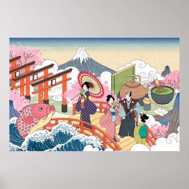Japanese Ukiyo-e Style  Poster (Front)