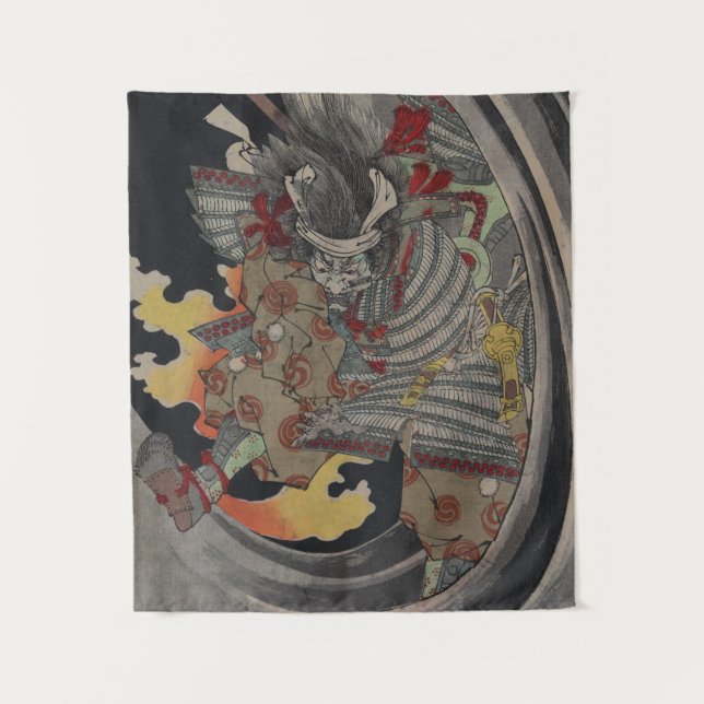 Japanese Ukiyo-e Yokai Ghost by Yoshitoshi Tapestry (Front)