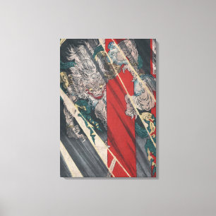 Japanese Ukiyo-e Yokai Ibaraki Demon by Yoshitoshi Canvas Print
