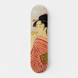 Japanese ukiyoe art skateboard