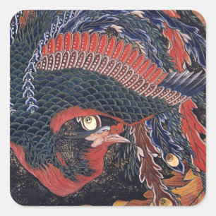Japanese Ukiyoe Art vol.9, Katsushika Hokusai Square Sticker