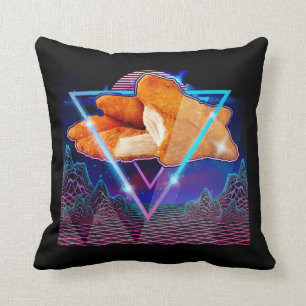 Japanese Vaporwave Nug Life Chicken Nuggets Throw Pillow