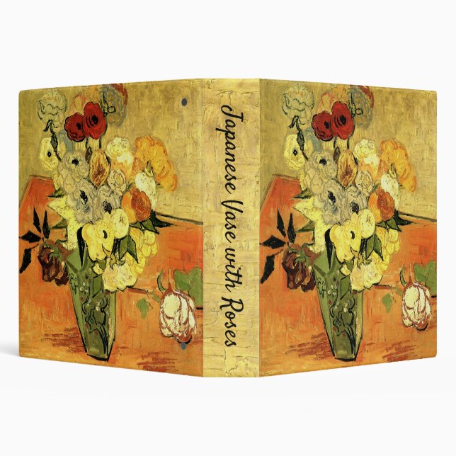 Japanese Vase, Roses, Anemones by Vincent van Gogh Binder (Background)