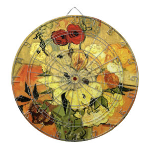Japanese Vase, Roses, Anemones by Vincent van Gogh Dartboard