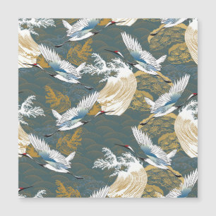 Japanese Vintage Crane Birds Pattern