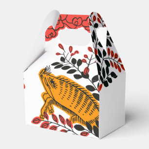 Japanese vintage Hanafuda art favor box july boar