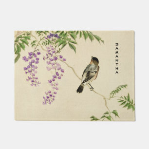 Japanese Vintage Lilac Sparrow Door Mat