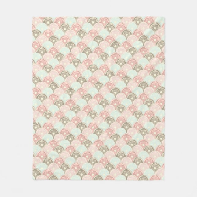 Japanese vintage pattern fleece blanket (Front)