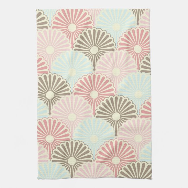 Japanese vintage pattern kitchen towel (Vertical)