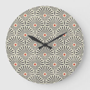 Japanese vintage pattern, seamless texture. large clock