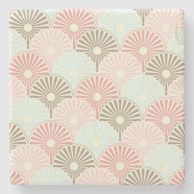 Japanese vintage pattern stone coaster (Front)