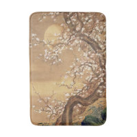 Japanese vintage plum blossoms in moonlight