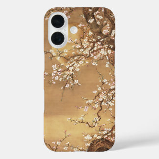Japanese vintage plum blossoms in moonlight iPhone 16 case