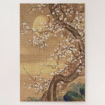 Japanese vintage plum blossoms in moonlight jigsaw puzzle<br><div class="desc">Japanese vintage ink and colour painting plum blossoms in moonlight.</div>