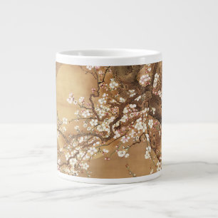 Japanese vintage plum blossoms in moonlight large coffee mug