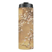 Japanese vintage plum blossoms in moonlight