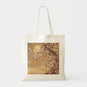 Japanese vintage plum blossoms in moonlight tote bag
