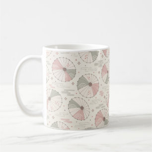 Japanese Wagasa Umbrellas Pastel Pattern Wrapping  Coffee Mug